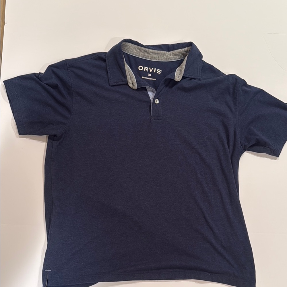Orvis Fishing Polo Shirt in Dark Blue Size XL